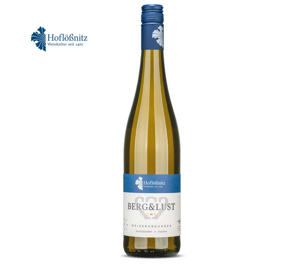 Dieser sächsische trocken ausgebaute Weißburgunder ist ein rassiger Vorzeige-Sachse, welcher der Nase mit einem Hauch grüner Nüsse und frischer Ananas schmeichelt.

Am besten genießen Sie den trockenen Weißwein zu Fisch oder als gut gekühlten Terrassenwein im Sommer.
Rebsorte: Weißburgunder | trocken | 
Alkoholgehalt: 12,5% VOL | Trinktemperatur: 8°C - 10°C | Hinweis: enthält Sulfite