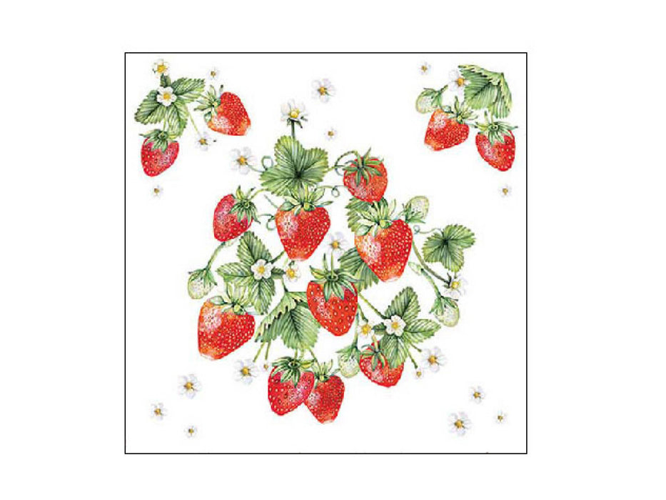 Serviette klein "Bunch of strawberries" 25 x 25 cm