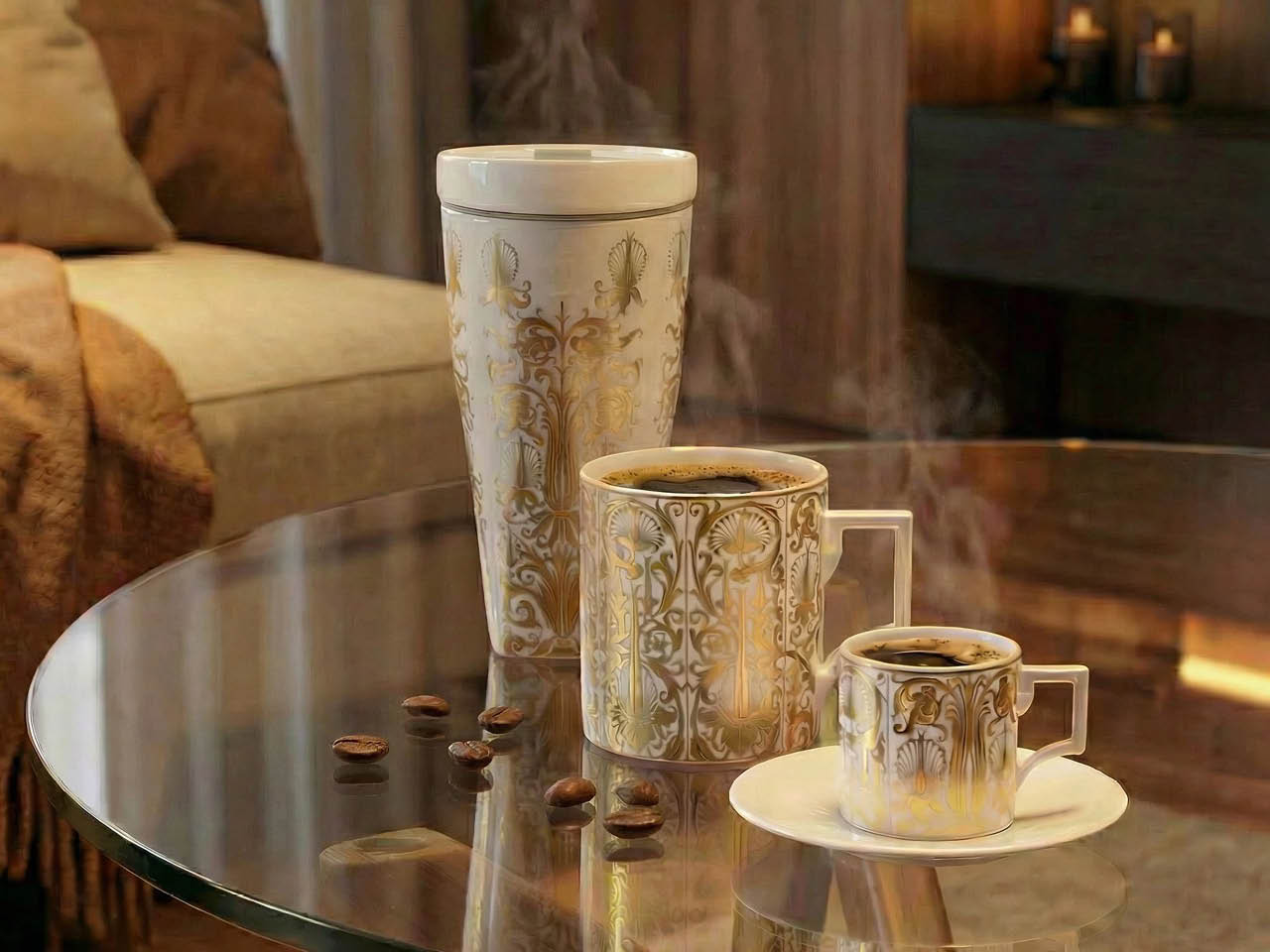 Henkelbecher aus MEISSEN Porzellan mit Golddekor – 0,25L Luxus Becher – Shop-Dresden