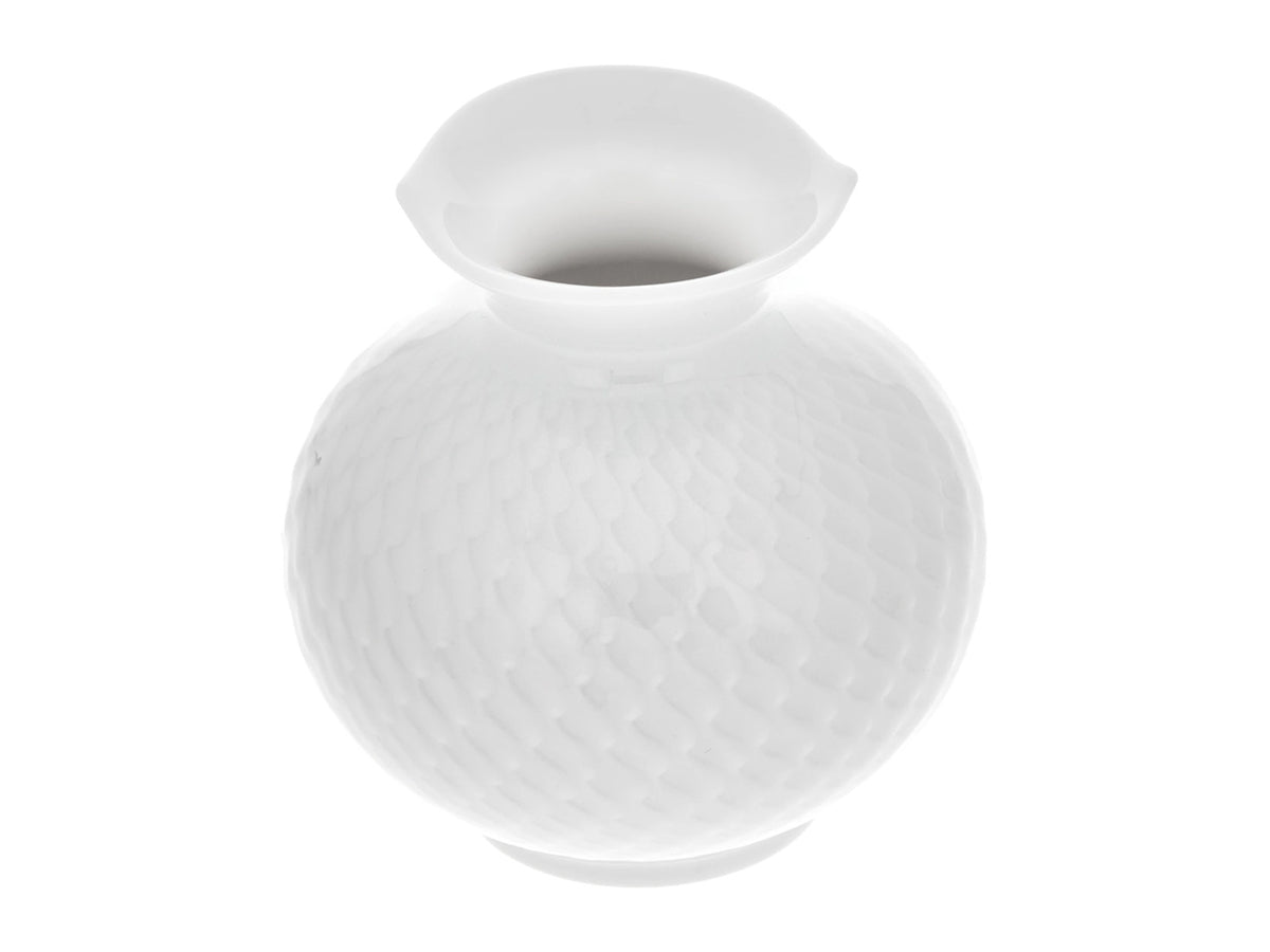 Vase weiss - Wellenspiel Relief - Meissener Porzellan
